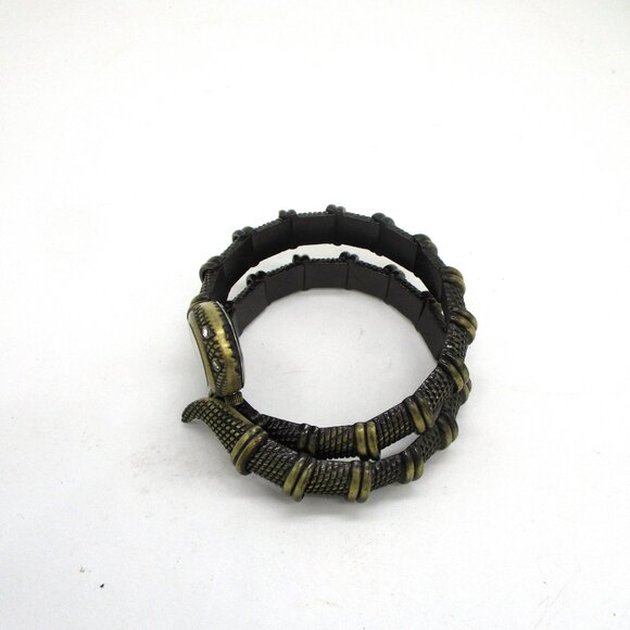 Kenneth Jay Lane Snake Wrap Watch Bracelet Antique Gold Tone Women - Picture 2 of 5
